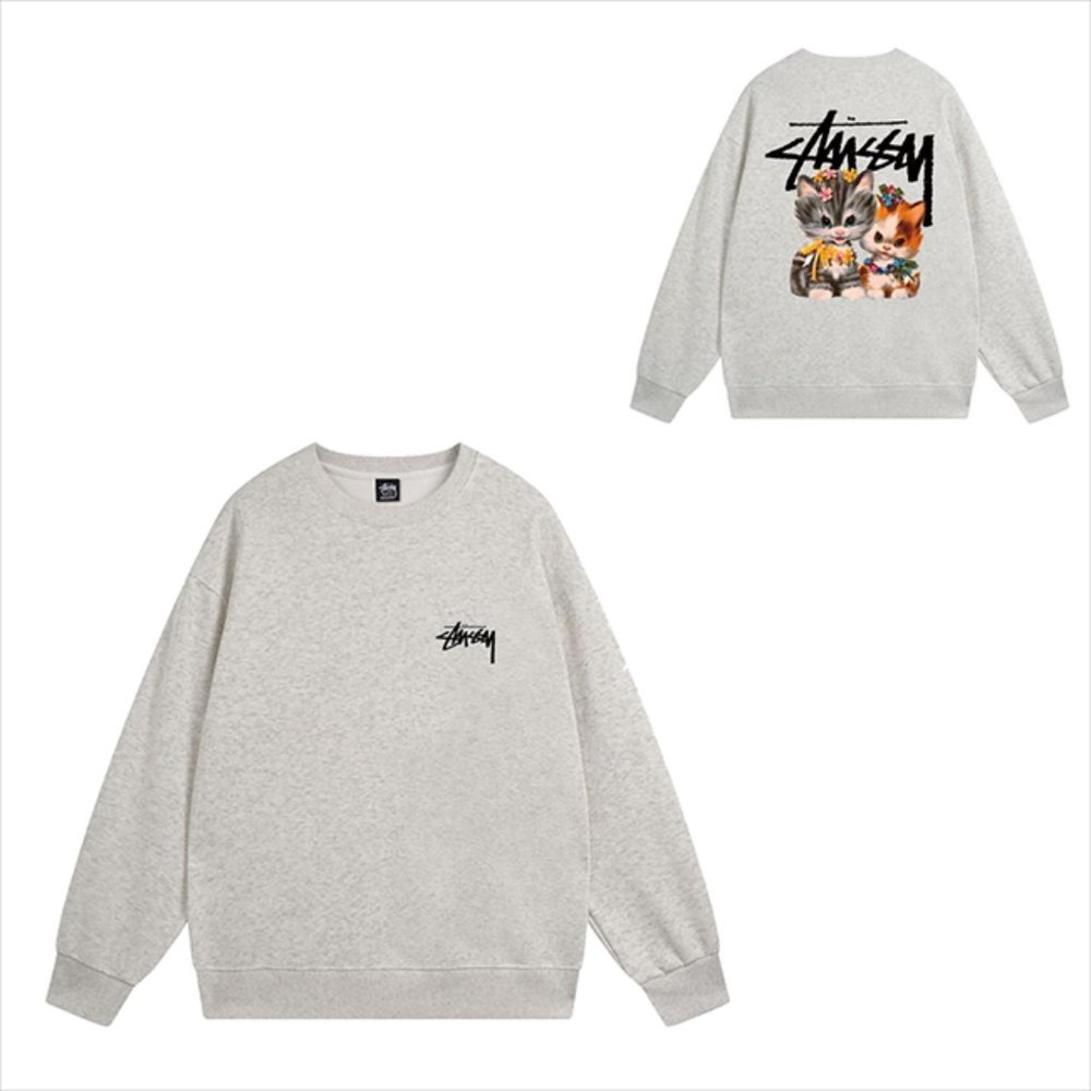 Stussy Sweatshirt Kitten Crew Sweat Light Gray